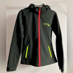 Women’s Snow/Ski Jacket, Soft Shell, Size S, Black/Neon Closures, by DSG